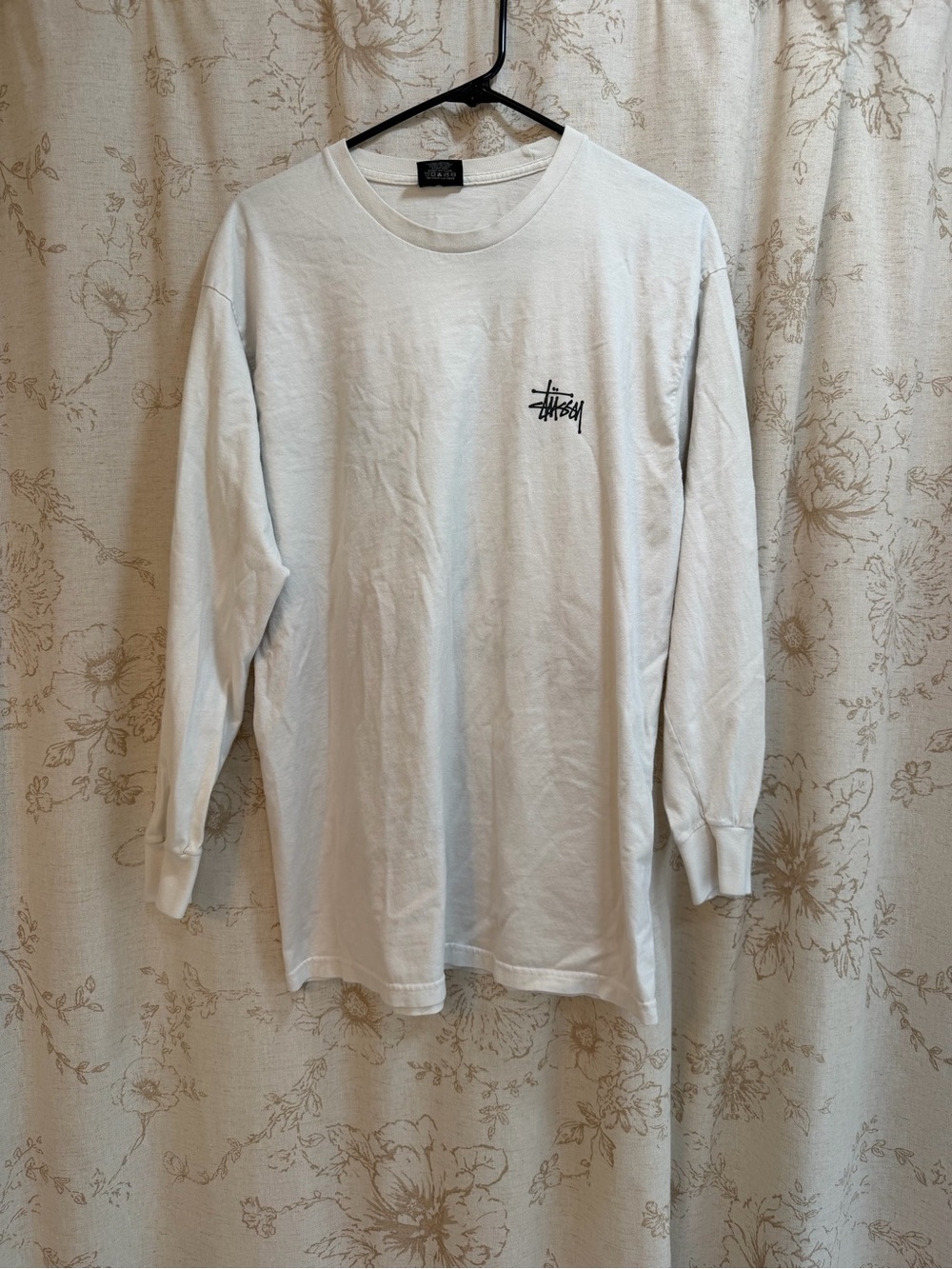 Stussy White Long-Sleeve Logo Tee - Men's